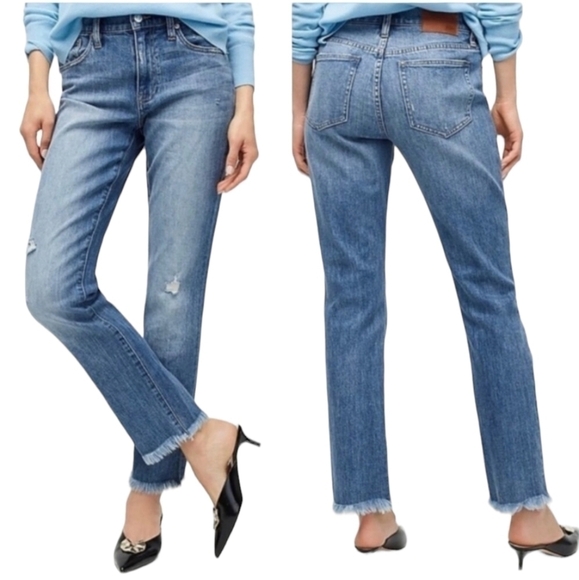 J.Crew Slim Frayed Hem Distressed Jeans - Picture 3 of 8